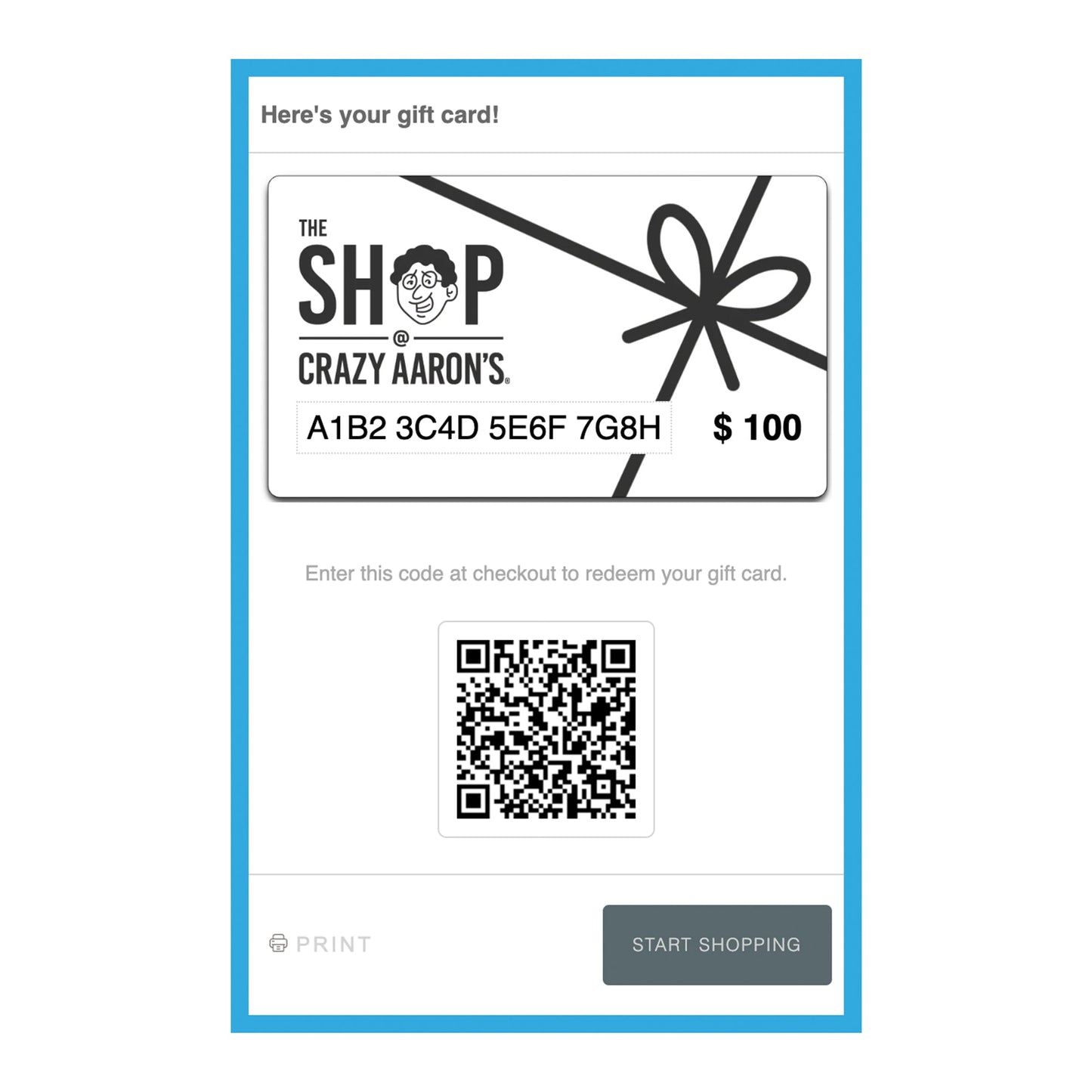Crazy Aaron's eGift Card